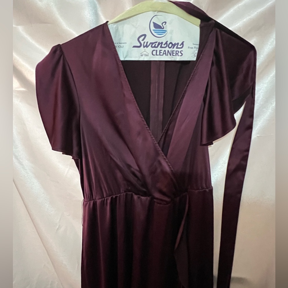 Torrid wine color satin dress.